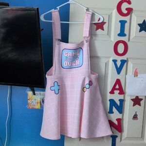 Game Over Overall Dress With Pockets